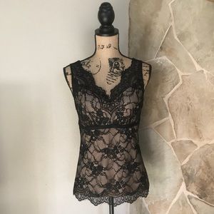 Ann Taylor Loft Black Lace Dress Top